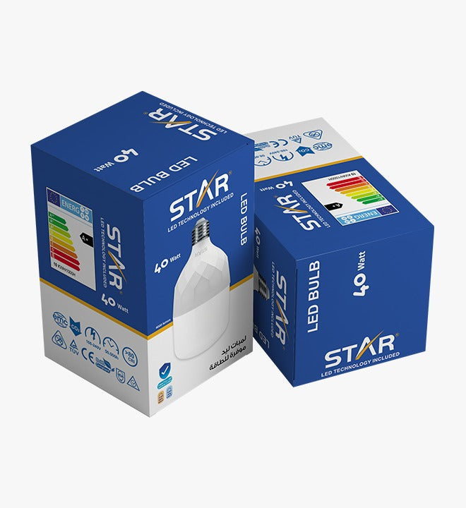 LED Bulb E27 40W , Energy Saving Light Bulb, Bright White 6500K, 4000 Lumens, Standard E27 Base, Long Lifespan, Eco-Friendly Lighting ( 4 Pieces )