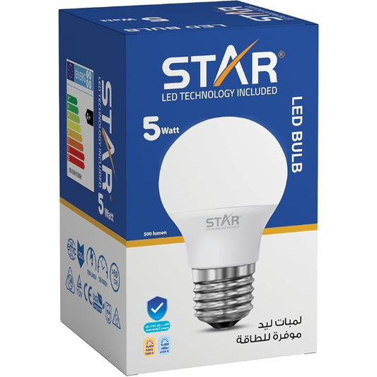 Star LED Bulb 5 W -500 Lumen- E27 - Energy Saving Class A