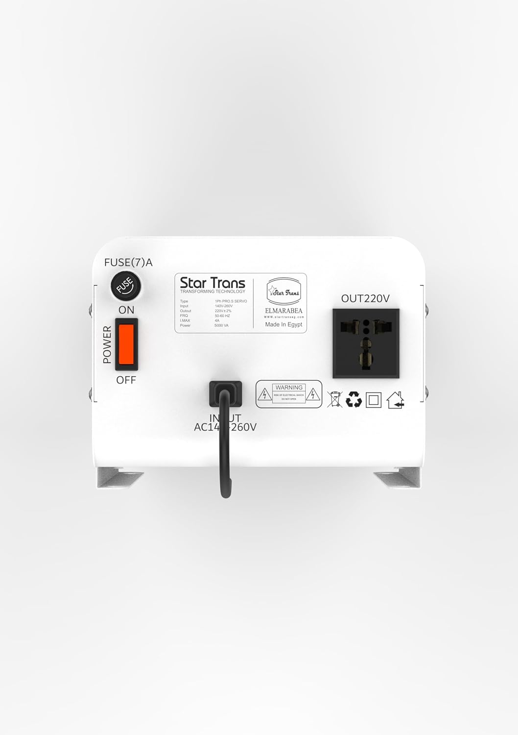 Star Trans PRO-S 5 KVA Servo Voltage Stabilizer White with Digital Screen