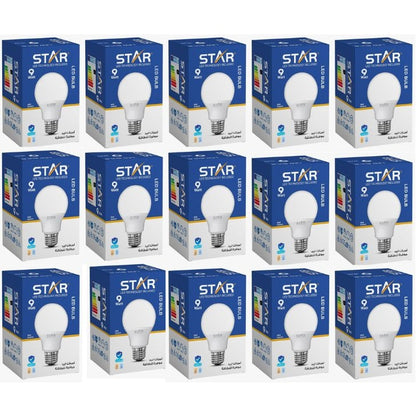 LED Bulb E27 9W, Bright White 6500K, 900 Lumens, ( 15 Pieces )