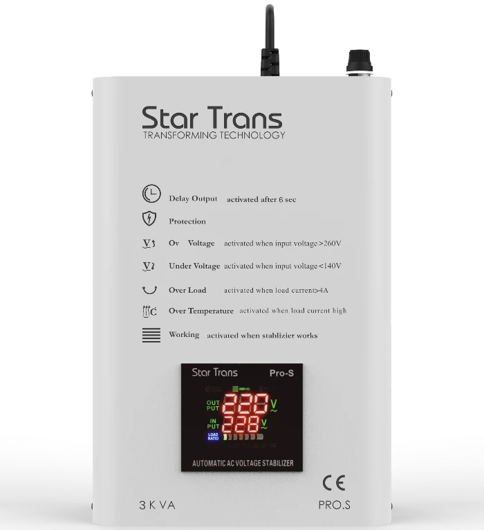 3KVA Single Phase Automatic Servo Voltage Stabilizer – PRO-S