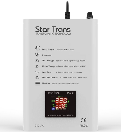 3KVA Single Phase Automatic Servo Voltage Stabilizer – PRO-S