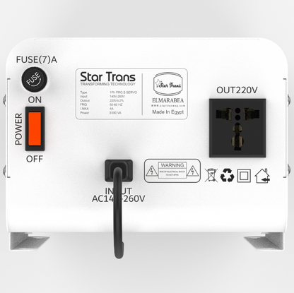 Star Trans PRO-S 3 KVA Heavy Duty Servo Voltage Stabilizer with LCD Display
