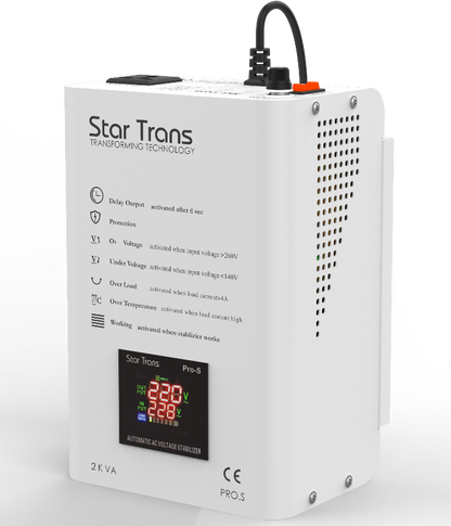 PRO-S Series Servo Voltage Stabilizer - 2 KVA - Single Phase - Smart Digital Display