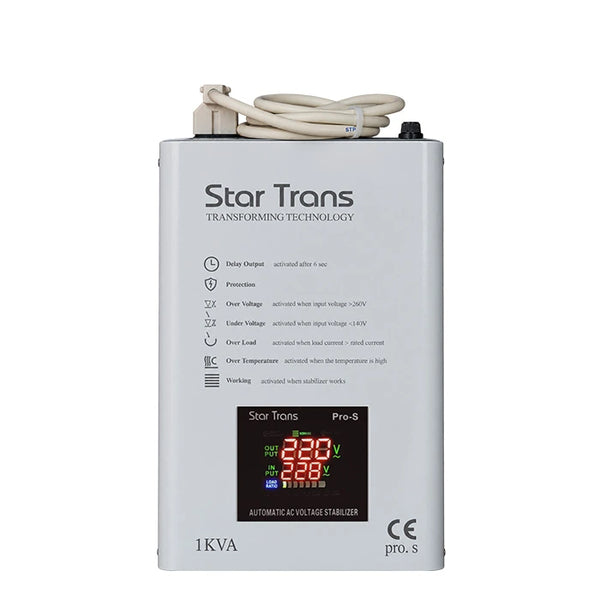 1KVA Single Phase Automatic Servo Voltage Stabilizer – PRO-S