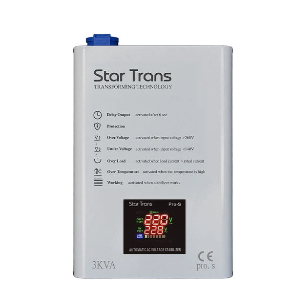 3KVA Single Phase Automatic Servo Voltage Stabilizer – PRO-S