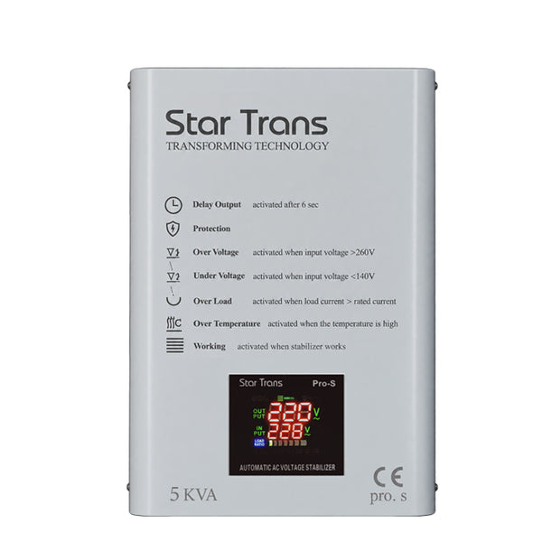 5KVA Single Phase Automatic Servo Voltage Stabilizer – PRO-S